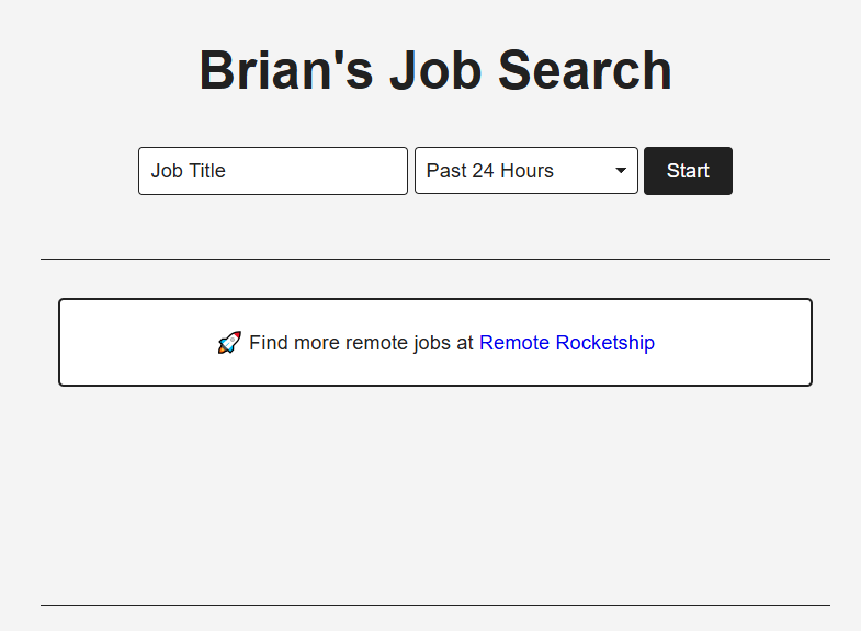 Screenshot of briansjobsearch.com showing the sponsor link placement